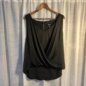 Elegant NWT White House Black Market Satin Draped Surplice Shell Tank XL V-neck